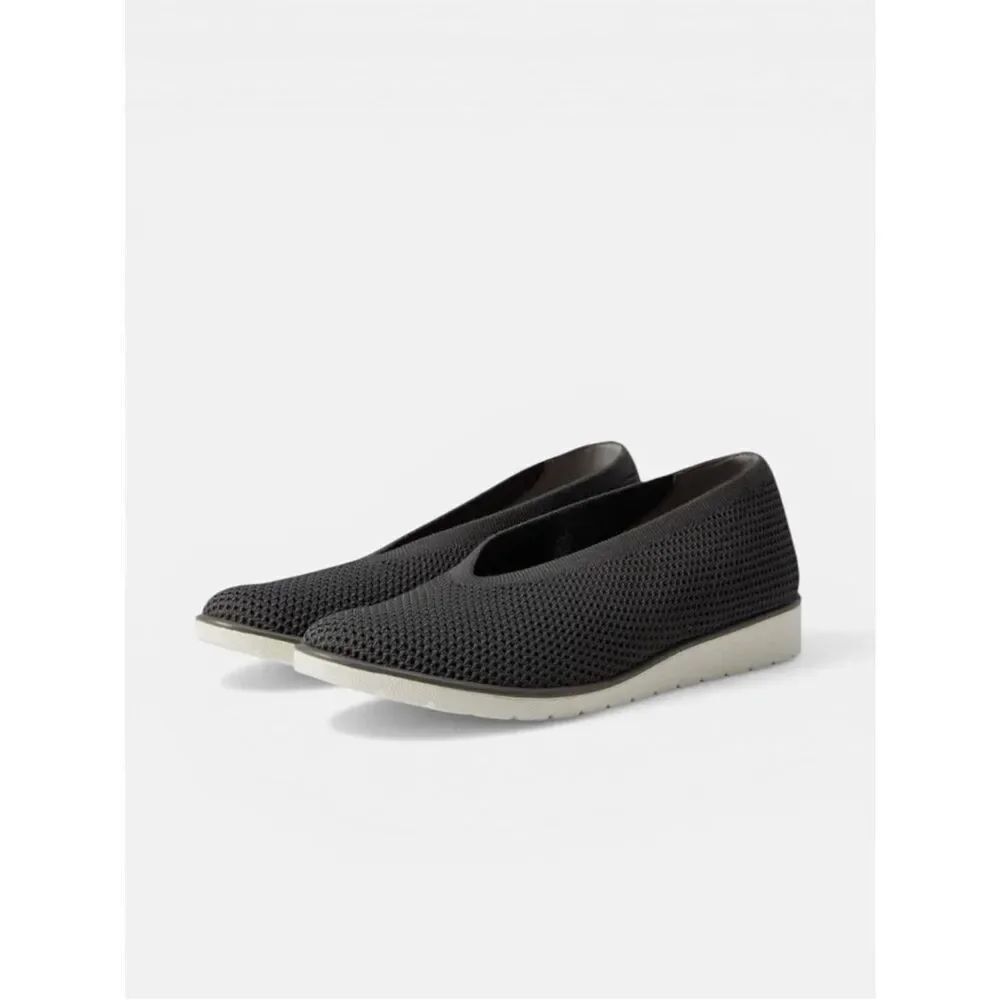 Eileen Fisher Heaven Graphite Stretch Shoes Slip On Flats Knit Upper size 7